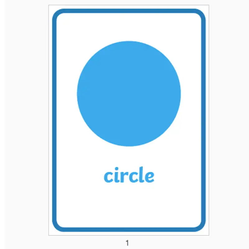 16pcs set shapes english a4 flash cards big card kids montessori classroom decoration poster learning educational toys for child flash cards blue