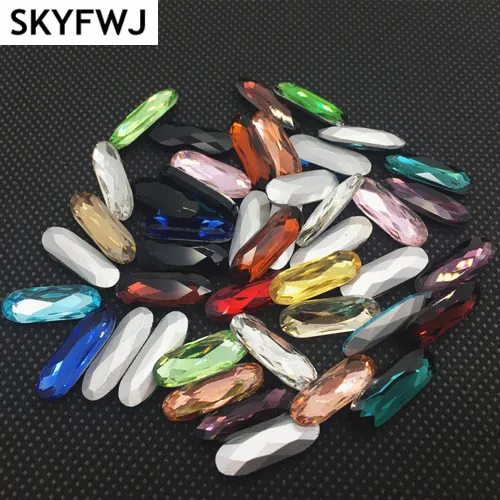 All Colors 5x15mm 7x21mm rectangle oval pointed back glass stones Loose Strass Crystal Nail Art rhinestone Crafts Dress Clothes | Дом и сад