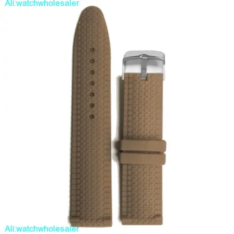 24mm Dark Brown Color Silicone Jelly Rubber Unisex Watch Band Straps WB1070R24JB