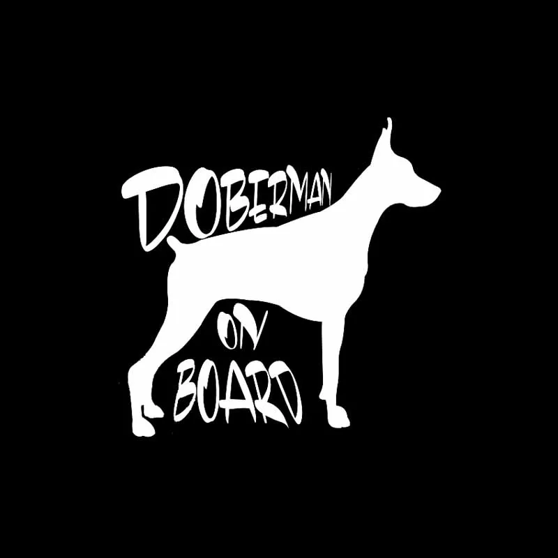 QYPF 15 см * 14 9 Виниловая наклейка DOBERMAN на борту автомобиля черный серебристый