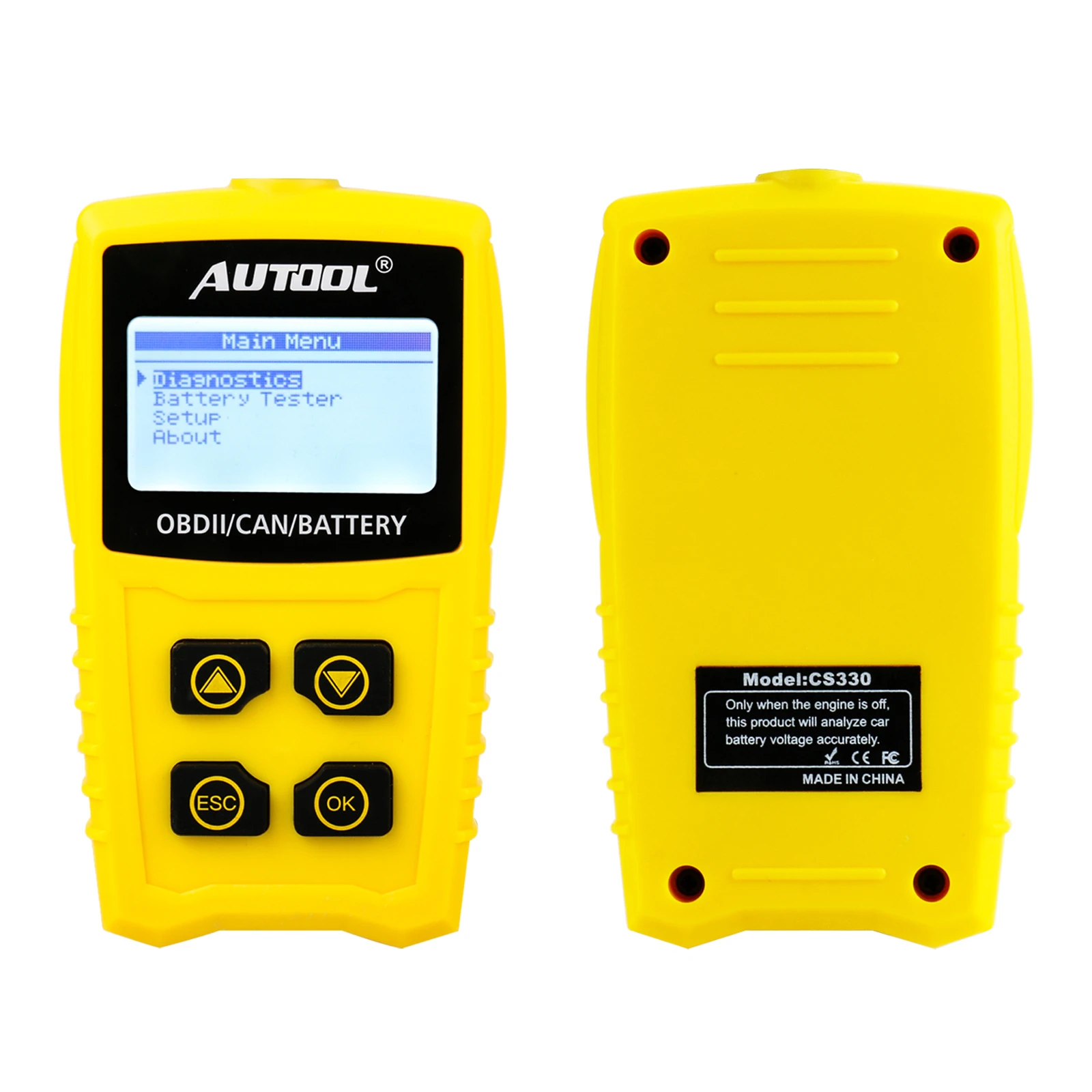 AUTOOL CS330 12 V код читателя Батарея тестер сканирования для OBDII/EOBD/может