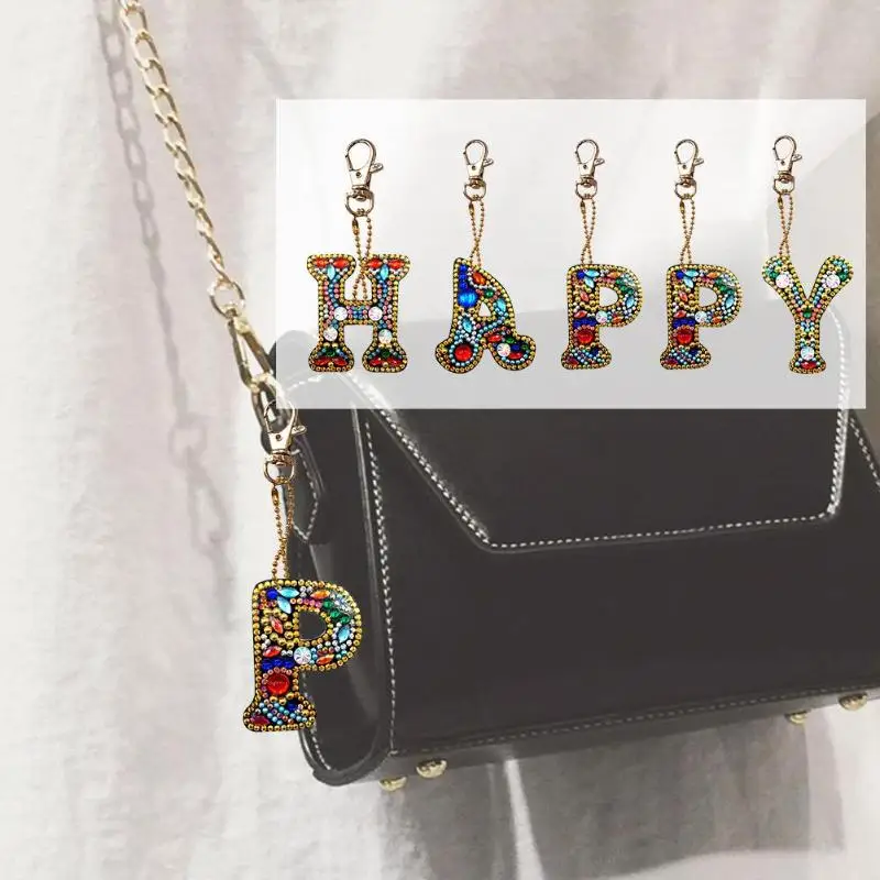 5 шт./компл. DIY Happy Full Drill специальная форма алмазная живопись брелок подарок для