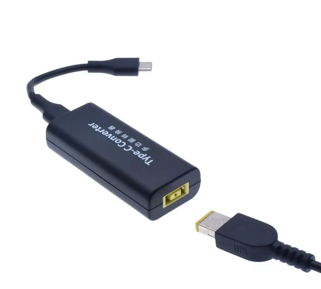 Адаптер питания постоянного тока USB Type C конвертер разъем для ноутбука квадратный
