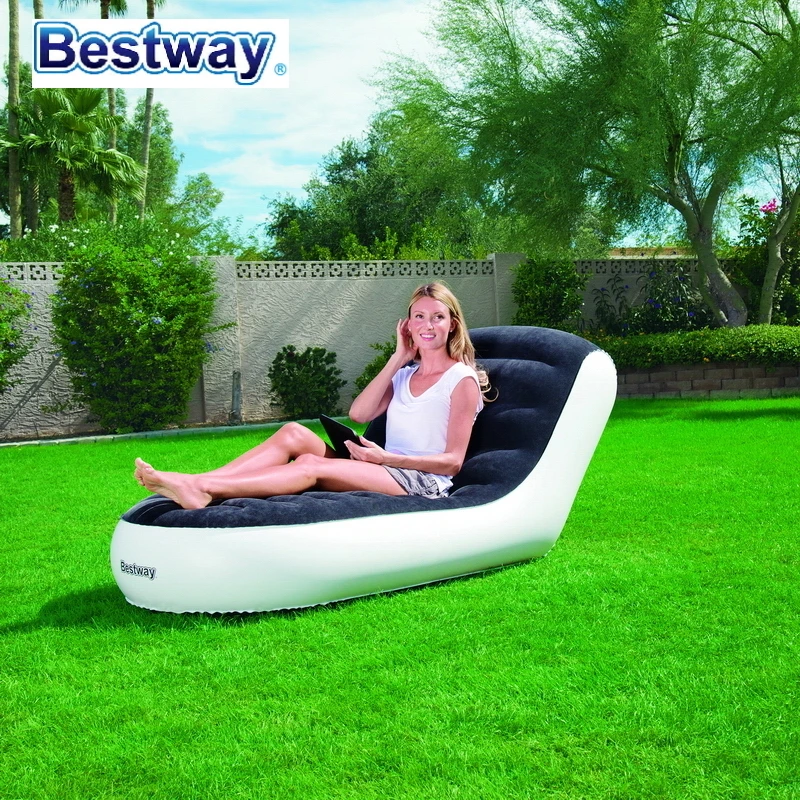 75064 BestWay 6" x 33" x 3" Флокированный воздушный диван 1,65 см м x 84 см x см 79 см шезлонг спортивный диван для отдыха