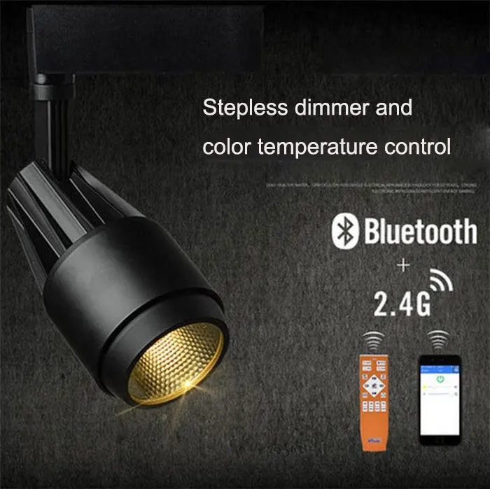 

2017 New Art Design 2.4G bluetooth dimmable LED tracking light black white theater stage LED wash lights remote track lamp
