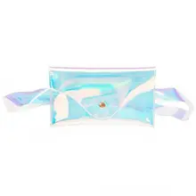 Женская прозрачная поясная сумка из лазерной кожи поясная сумка Желейная нагрудная сумка летняя сумка