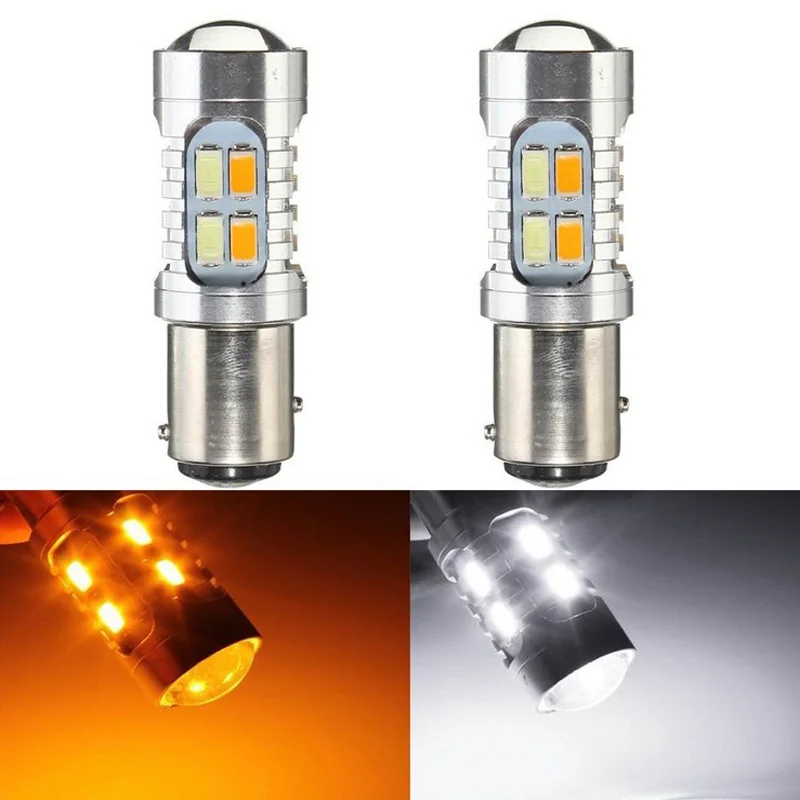 

Brake turn signals reversing 6W 1157 6W two colors white yellow ice blue daytime running license plate DC12V door led lamp light