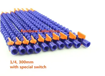 

1Pcs 1/4'' 300mm Round Flat Flexible Plastic Water Oil Coolant Pipe Hose Lathe CNC Injection Pipe With Special Switch