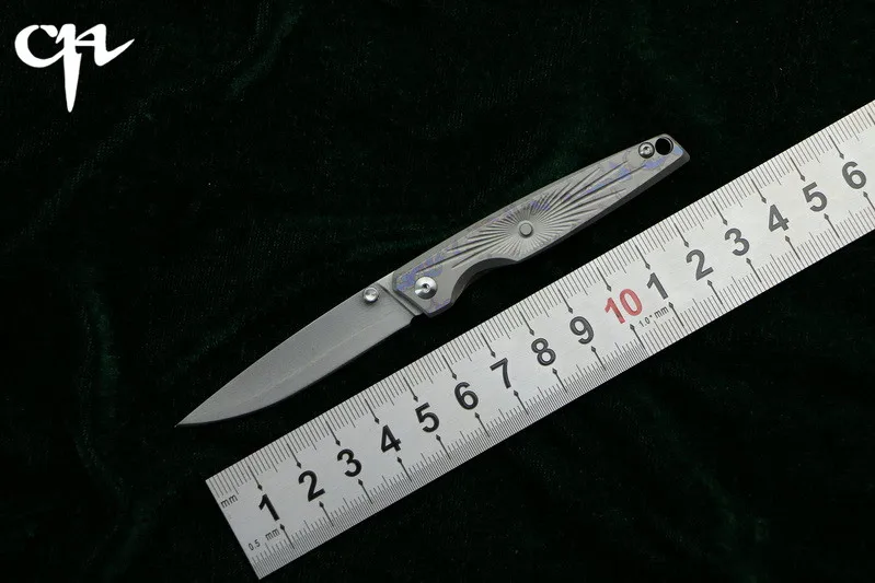 

CH3110 Mini folding knife pattern steel Blade 6AI4V titanium handle outdoor camping hunting key pocket fruit Knives EDC tools