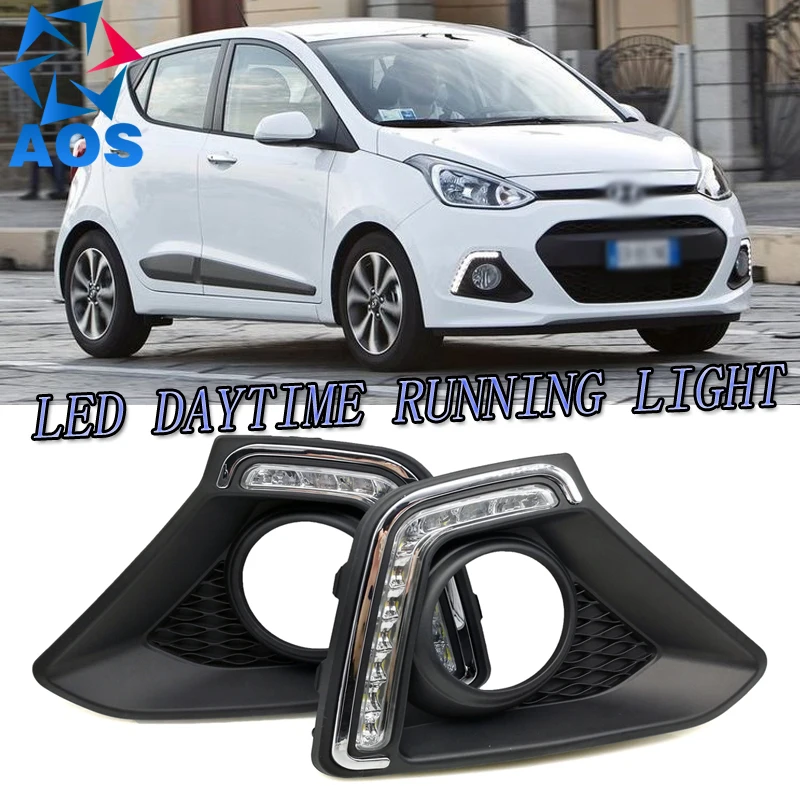 

2PCs/set car styling LED DRL waterproof drl LED Daytime Running Light For Hyundai Xcent Grand I10 2013 2014 2015