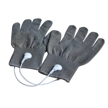 

1 Pairs/Pack Conductive Massage Gloves physiotherapy electrotherapy electrode Gloves Deep Gray