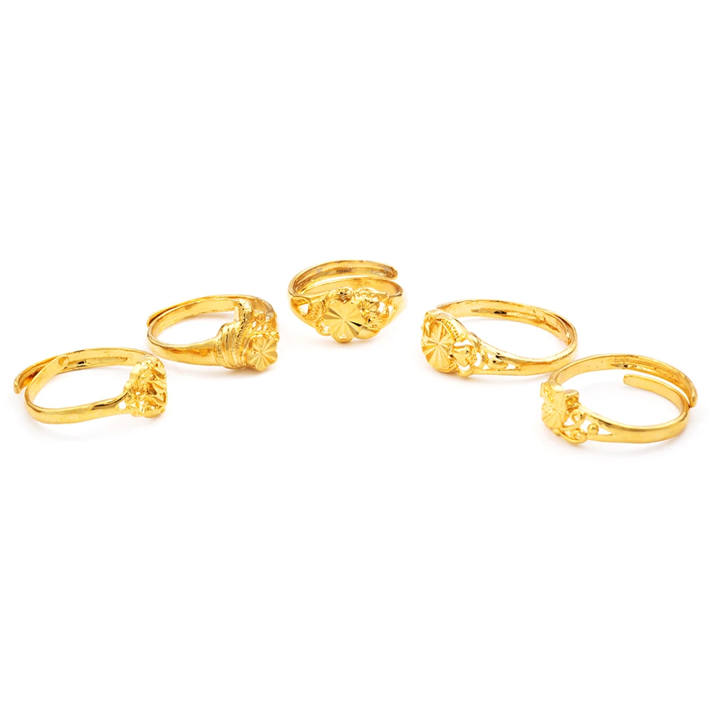 Ethlyn эфиопские свадебные женские кольца золотого цвета регулируемые ювелирные кольца, подарок на Рождество 10 дизайнов/лот Смешанные предметы R41