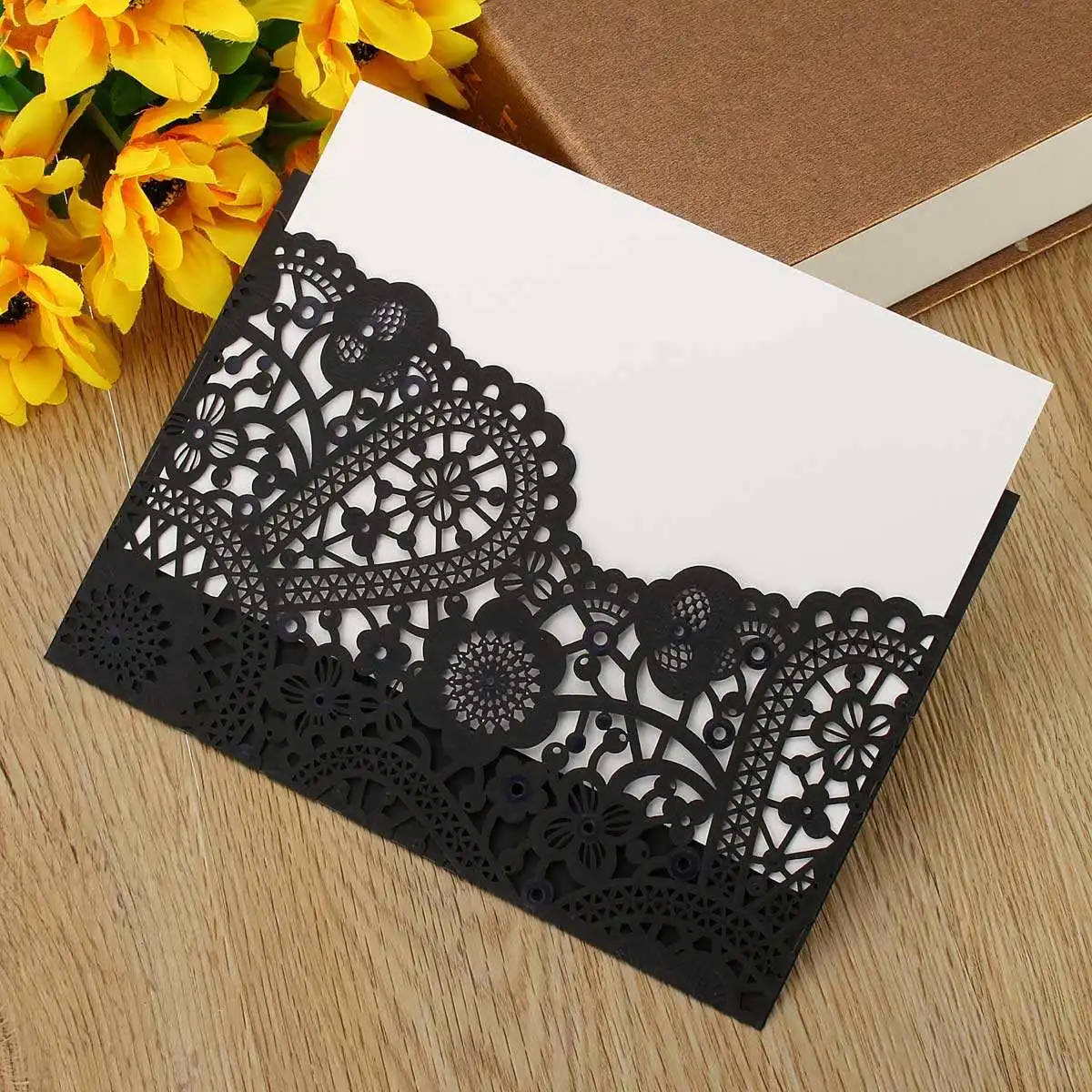 invitation card romantic wedding party envelope lace shape delicate
