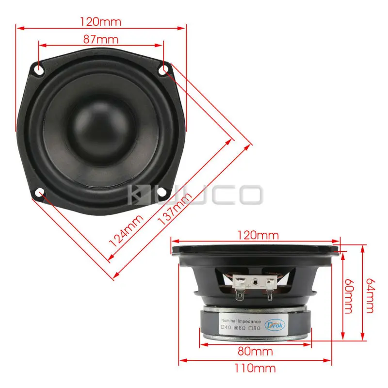 nominal impedance 6 ohms