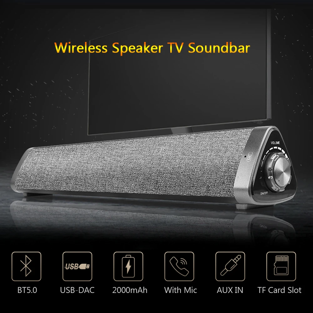 

LP-1811 Bluetooth 5.0 Speakers&Soundbar 2kmAh 6h of play Dual 5W High-quality Music10m Wireless&3.5mm Interface Wired PC/TV
