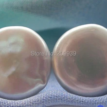 Hj 00245 WOW AAA+ огромный 15 мм монет пресной воды жемчуг серьга 14KT