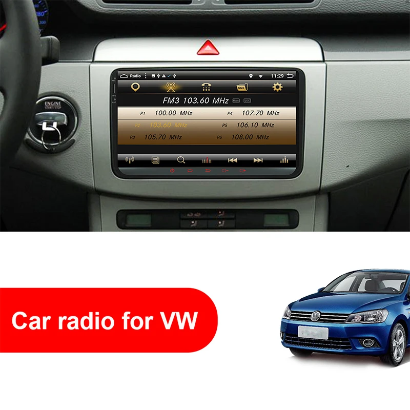 Eunavi 2 الدين 9 ''الروبوت 8.1 9.0 TDA7851 سيارة راديو ستيريو GPS ل فولكس فاجن باسات B6 CC بولو جولف 5 6 توران تيغوان Magotan مقعد