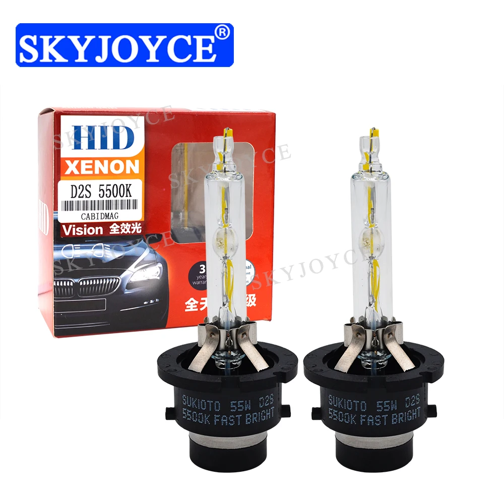 SKYJOYCE 1 пара 12 В 55 Вт быстрая яркость оригинал D2S HID супер яркая автомобильная лампа