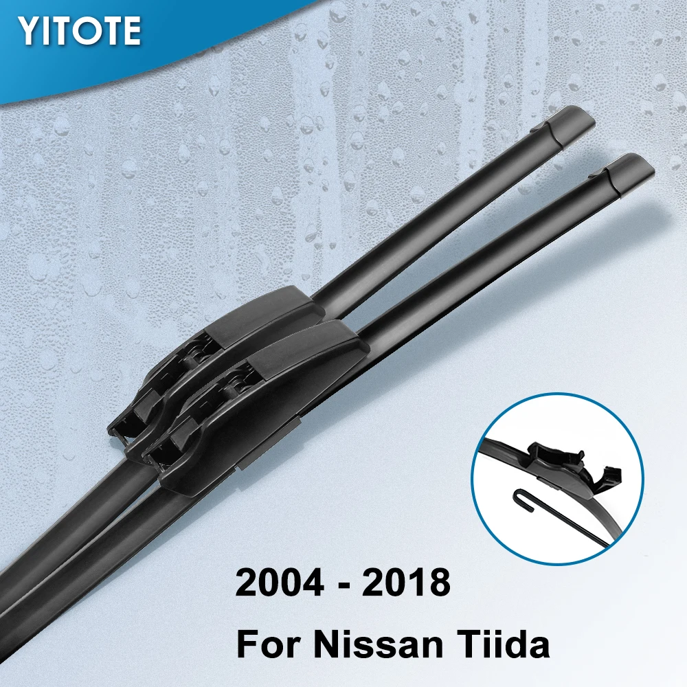 Щетки стеклоочистителя YITOTE для Nissan Tiida C11/ C13 подходят крючковых рычагов с 2004 по 2018