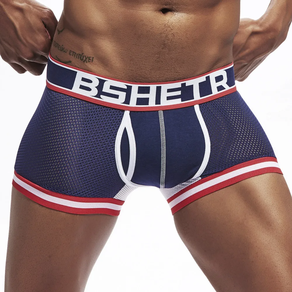 

Super Hot Sexy Men Underwear Boxers New Mesh Boxer shorts Men Pants Trunks Underpants Cueca Bottom Cotton Male Panties 2018