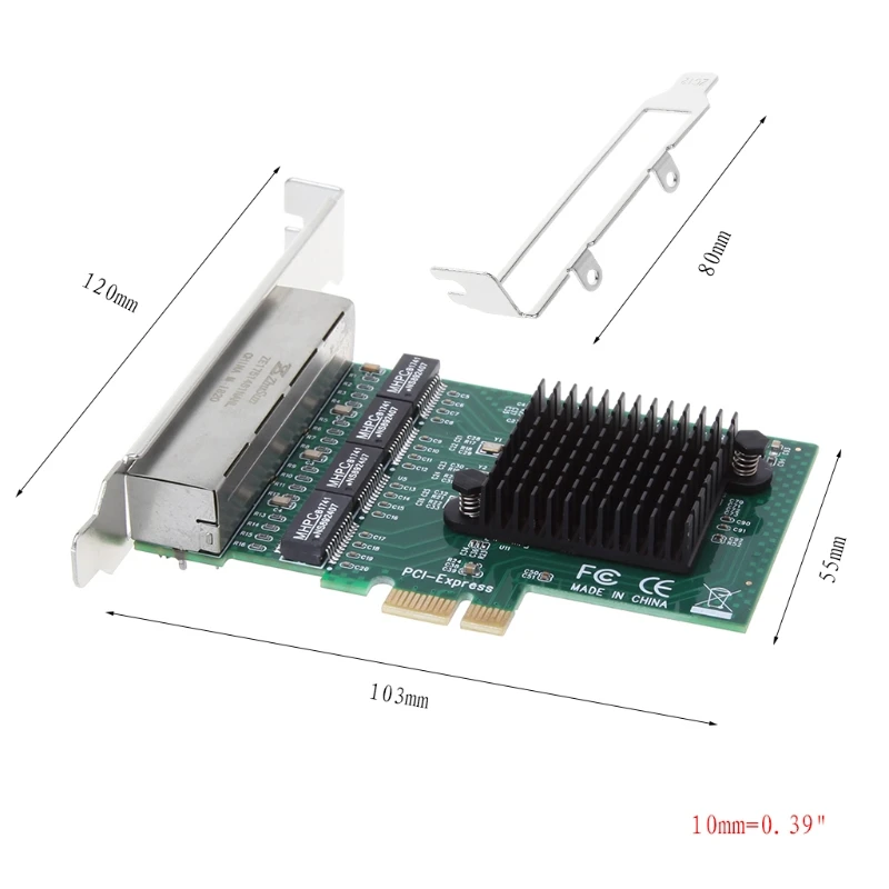 Планшет-PCIE PCI Express 10/100/1000 м до 4 порта 4x гигабитная карта Ethernet сетевой адаптер