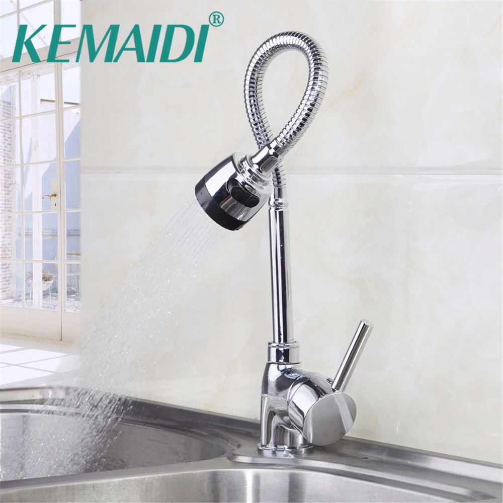 

KEMAIDI Ru Stock Hot Cold Water Mixer Taps Kitchen Faucet Kitchen Sink Basin Faucet Swivel Spout Chrome Ceramic Plate Spool
