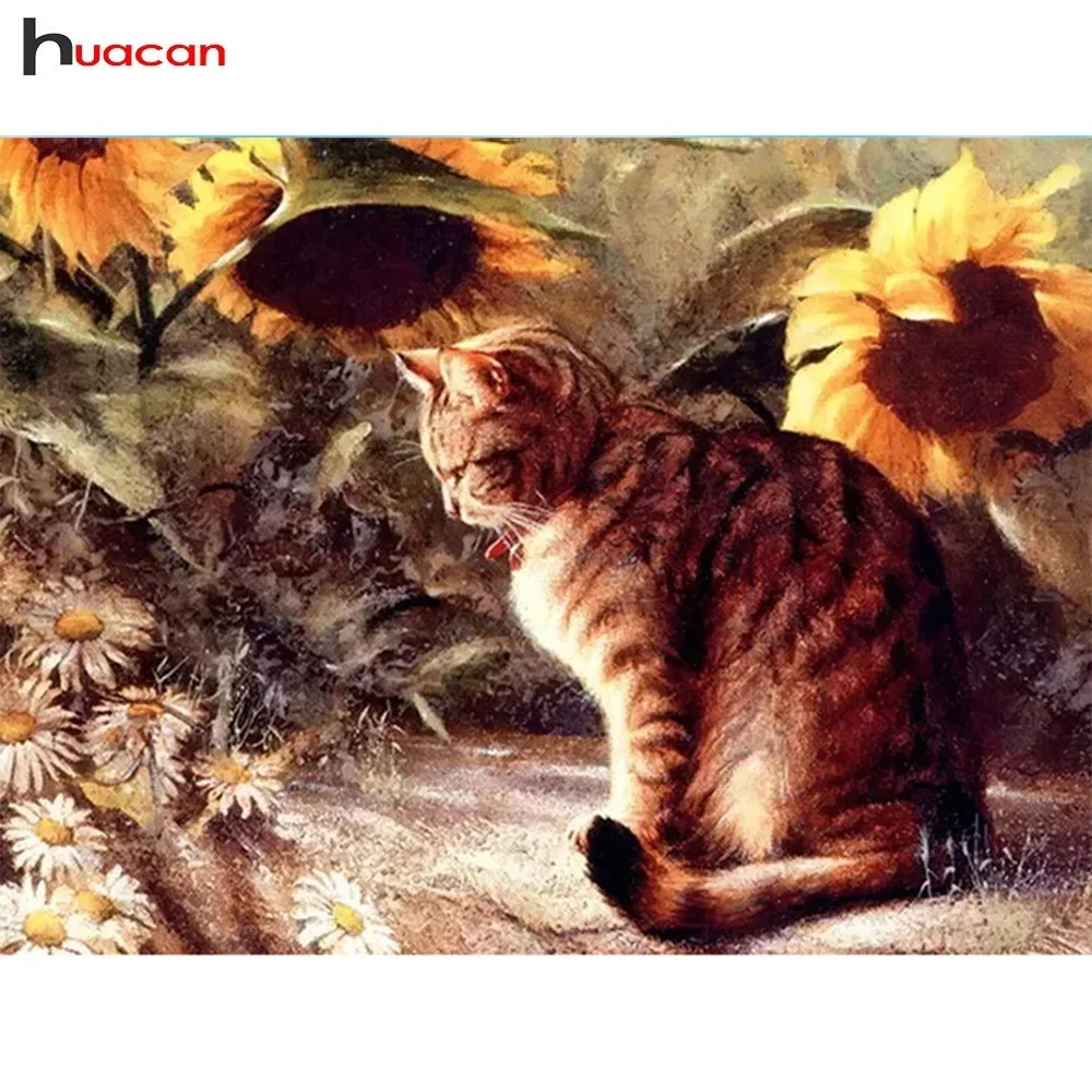 

Huacan Diamond Painting Animal Full Square Drill Cats Diamond Embroidery Sale Cross Stitch Rhinestone Diamond Mosaic Craft Set