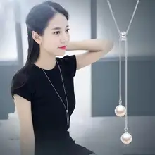 Simple Long Necklace For Women Fashion Simulated Pearl Jewelry Tassel Necklaces & Pendants Bijoux Femme Chain 2018 Gift Simple Long Necklace For Women Fashion Simulated Pearl Jewelry Tassel Necklaces & Pendants Bijoux Femme Chain 2018 Gift