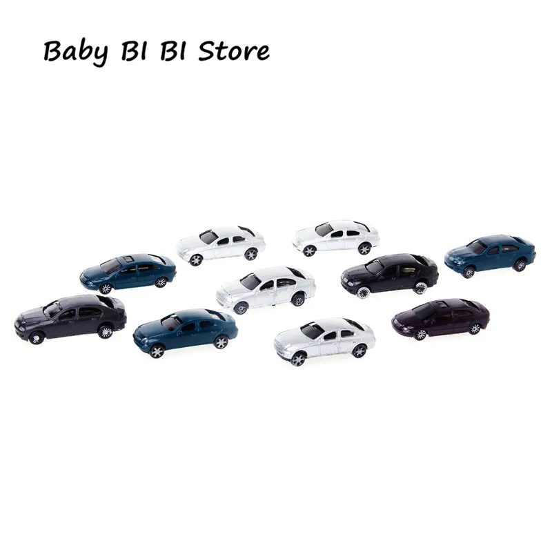 

New 10x 1:100 Painted Model Cars Building Layout HO Scale Model Building Toy