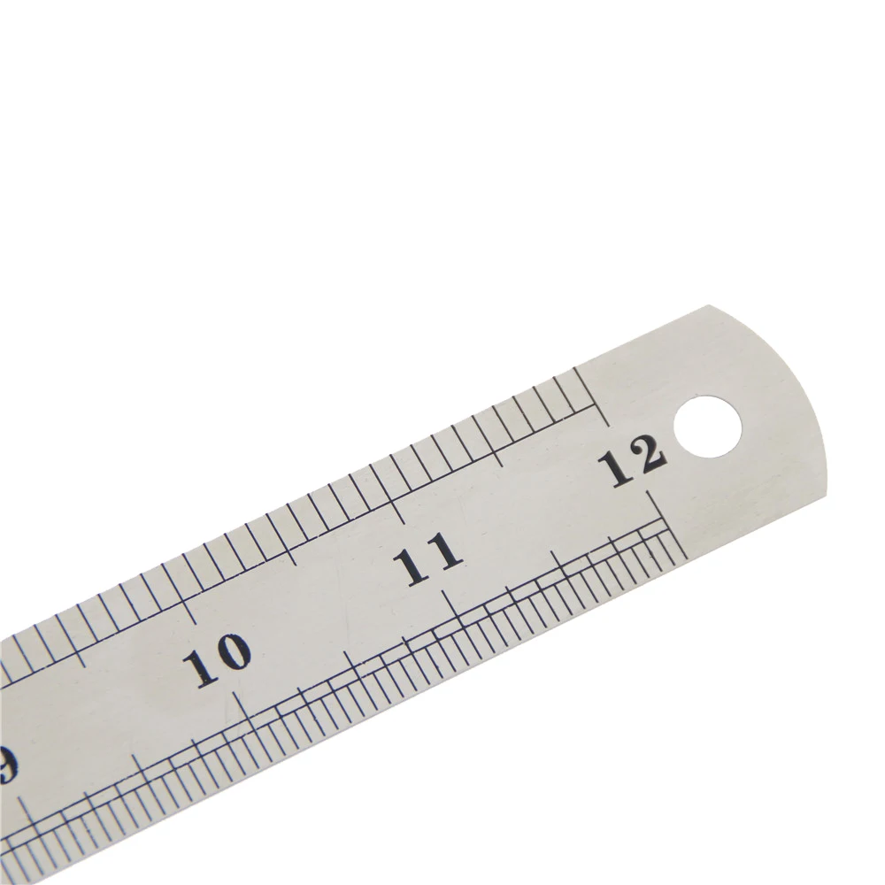 1 шт. металлическая линейка из нержавеющей стали метрическое правило точность двусторонний измерительный инструмент 30 см