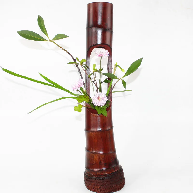Японский Ikebana натуральный корень бамбука секция ваза ручной работы цветок