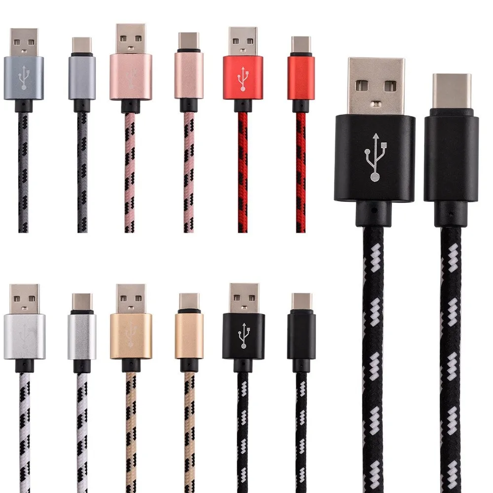 200pcs/lot 1m 2m 3m 8pin braided fabric nylon usb data charger cable