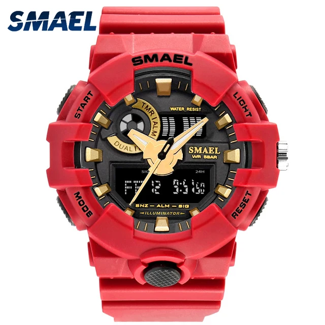 Men Watches Red Style New Sport Watch Smael Brand Quartz 50Meters Waterproof Rel Men Watches Red Style New Sport Watch Smael Brand Quartz 50Meters Waterproof Rel
