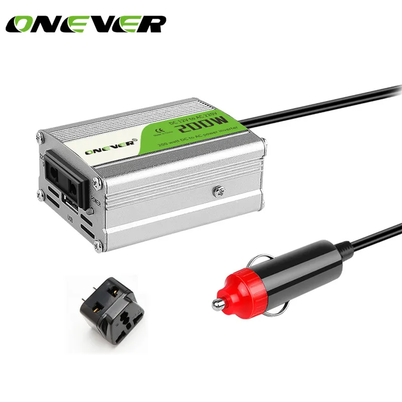 

Onever Universal 200W Car Converter DC 12v to AC 220v Car Auto Inverter with USB Port Power Adapter Inverters Car USB Charger