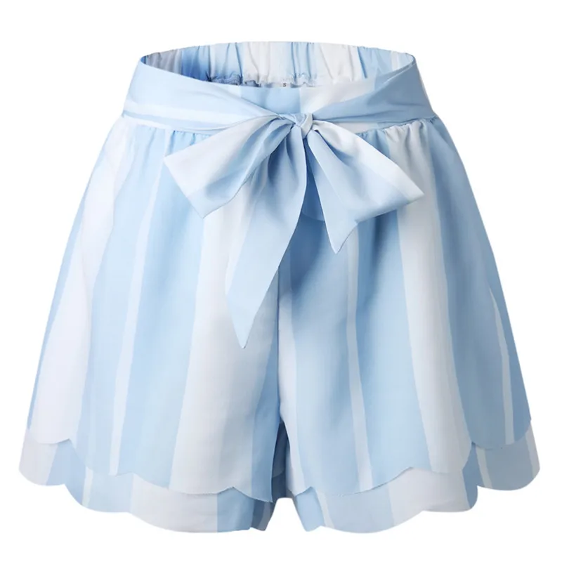 

women high waist shorts plus size clothing double layer striped summer mini shorts street style casual cute shorts femme 0925