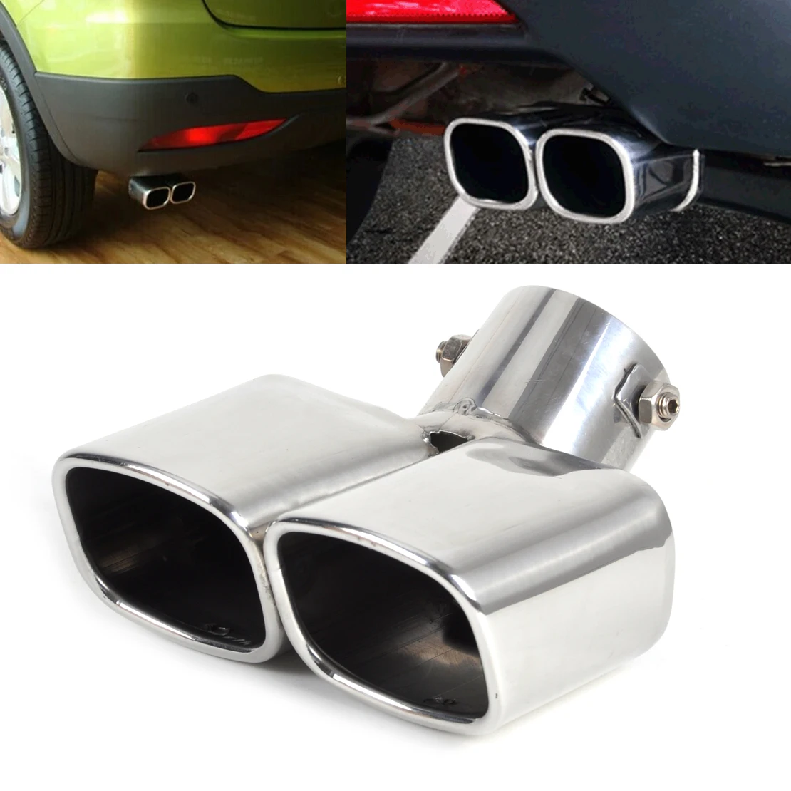 DWCX Universal Curved Exhaust Tailpipe Tailpipe Tail Pipe Rear Muffler