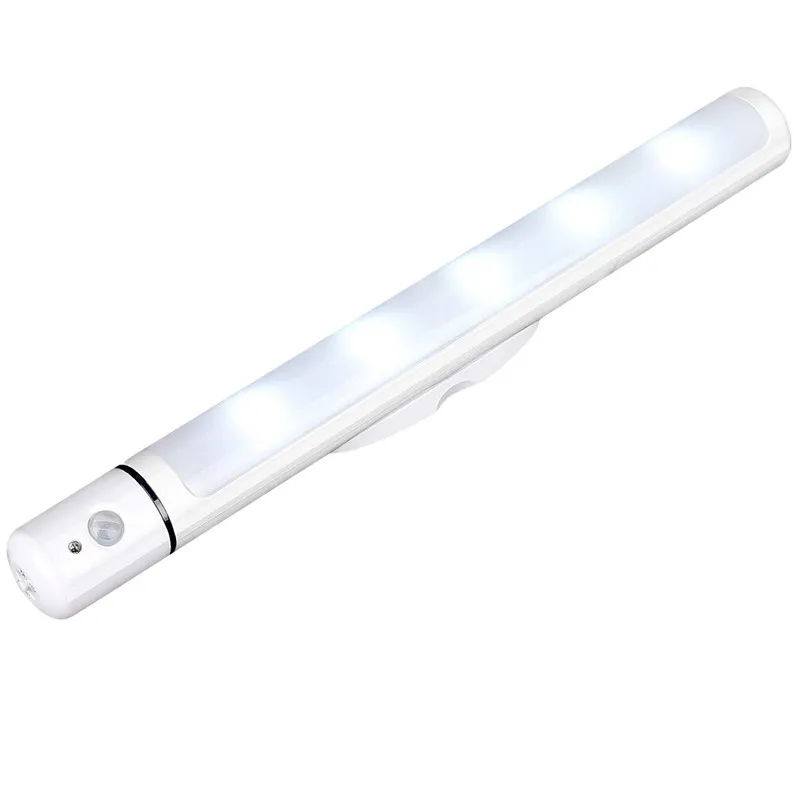 Беспроводной Аккумулятор мощность 5 светодиодный датчик движения PIR ночной Светильник для шкафа Шкаф гардероб гараж лестницы датчик светильник Авто/ВКЛ/ВЫКЛ - Испускаемый цвет: Cool White