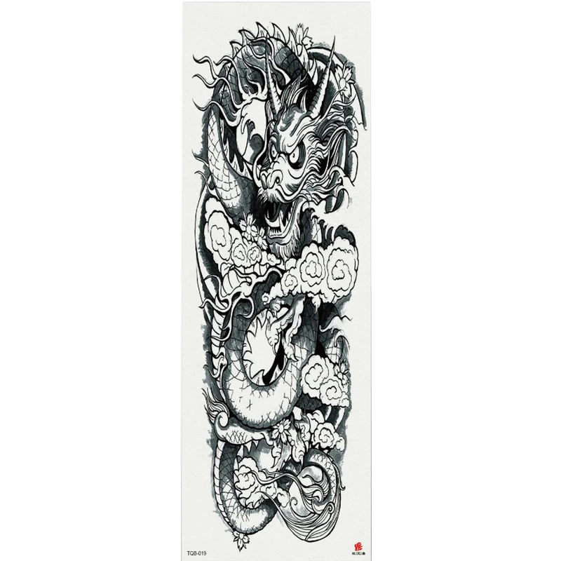 1 Piece Chinese Dragon Temporary Tattoo Sticker With Arm Body Art Big Sleeve Large Fake Tattoo Sticker Temporary Tattoos Aliexpress