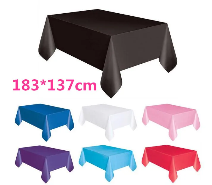 

10pcs Solid Color Disposable Tablecloths Anti-oil Table Cloth Tableware For Wedding Birthday New Year Christmas Party 183*137 CM