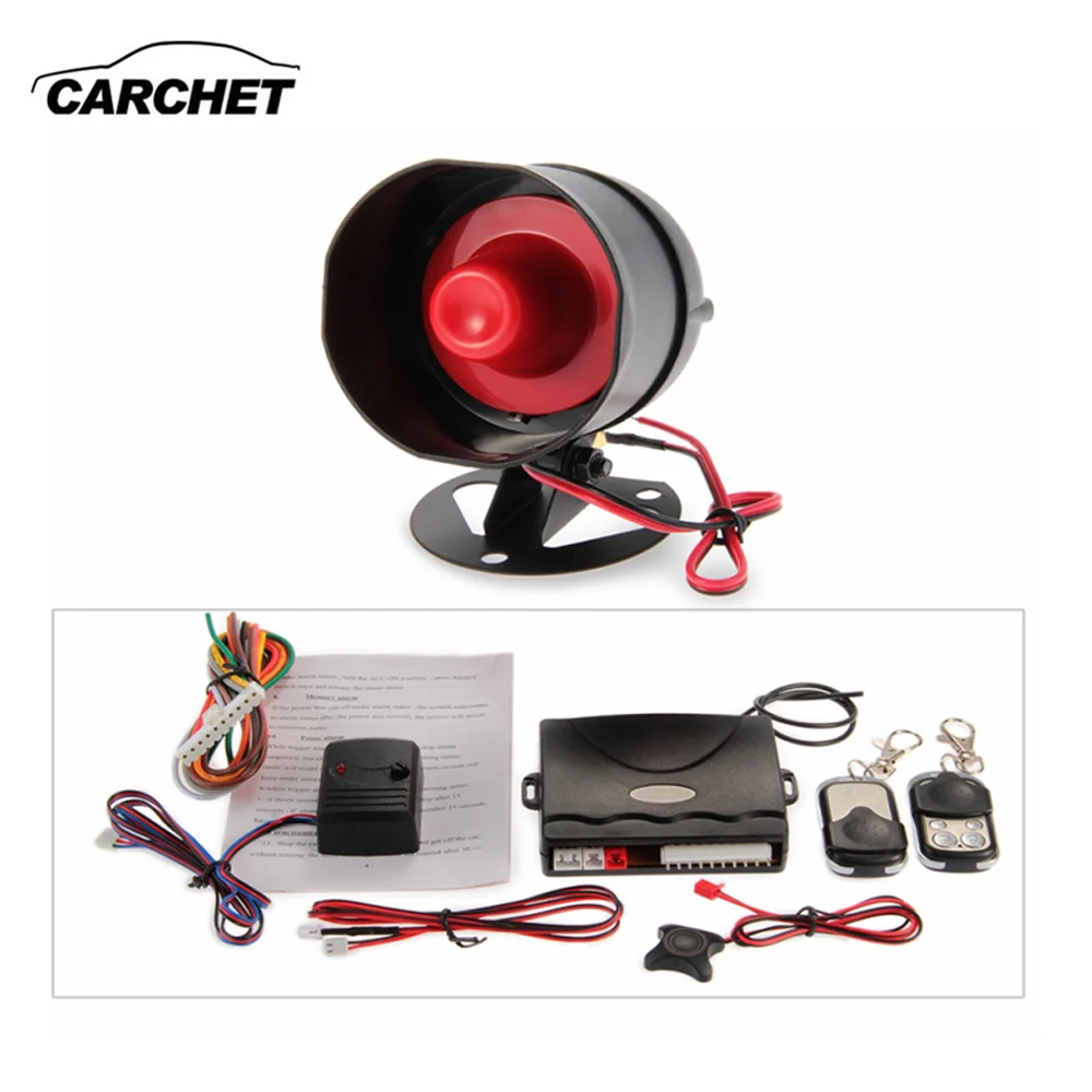 

CARCHET Universal Car Central Locking System Kit 2 Remote Controller 1-Way Auto Alarm Security Warning System Alert Sire DC 12V