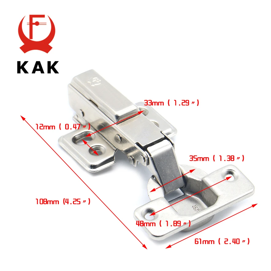 Cabinet Hydraulic Hinges KAK Rustless Iron Hydraulic Hinge Iron Core Damper Soft Close Furniture Hardware