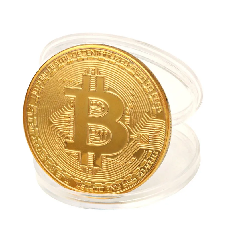 

Gold Plated Bitcoin Coin Collectible Art Collection Gift Physical commemorative Casascius Bit BTC Metal Antique Imitation 2019