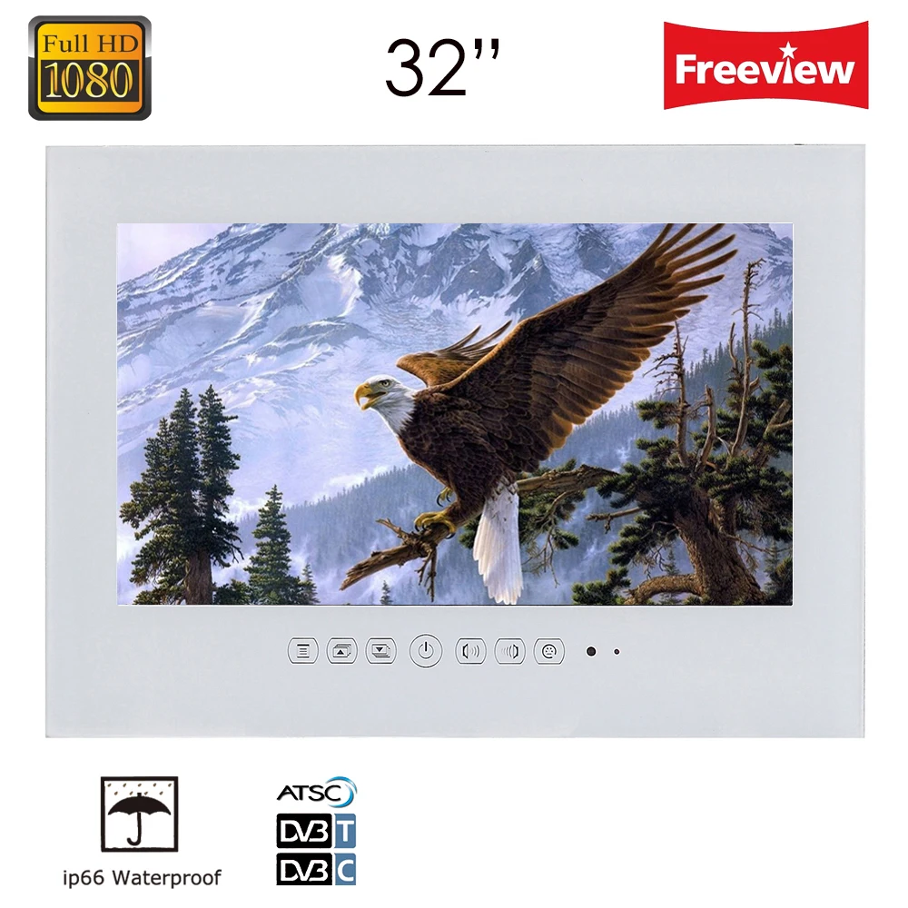 

Souria 32 inch IP66 USB Magic Mirror Waterproof LED TV / TV in Bathroom Hotel LED Big Screen Television (ATSC/DVB-T/T2)