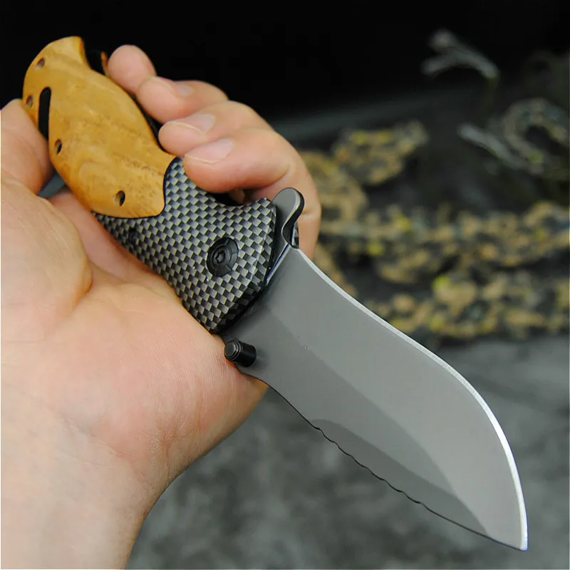 PEGASI CS 440c Скрытая деревянная ручка складной Открытый самообороны рыболовный нож джунгли охотничий нож для использования на открытом воздухе острый тактический нож