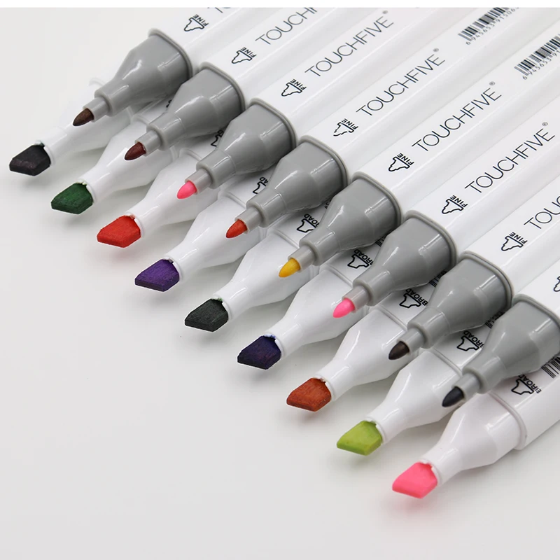 Touchfive 30/40/60/80/168 Цвета ручка маркер комплект Dual Head эскиз маркеры кисточки ручка для рисования манга анимация дизайн товары для рукоделия