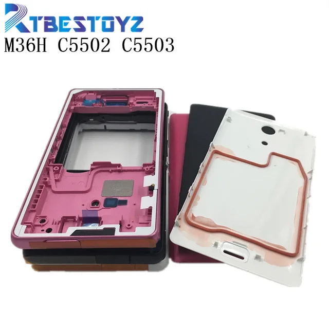 

RTBESTOYZ Middle Frame Bracket Panel Front Frame Bezel Panel Housing For Sony Xperia ZR M36H C5502 C5503 Black White Pink