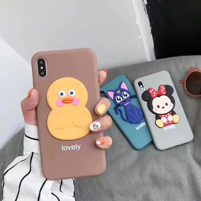 

Cute cartoon 3D Mickey phone case for iPhone7 6 8plus Luna kitten phone case for iPhoneX XS MAX phone case coque.