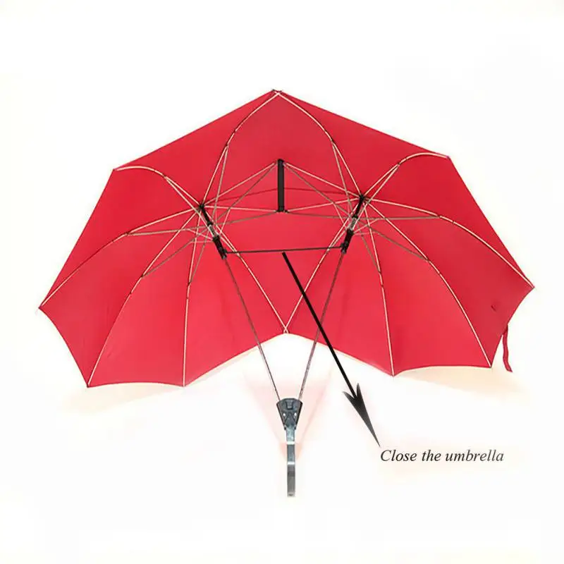 

Double People Umbrella for Lover Couple Red Blue Black Rain Gear for Garden and Travel Two People Umbrella Supplies W1
