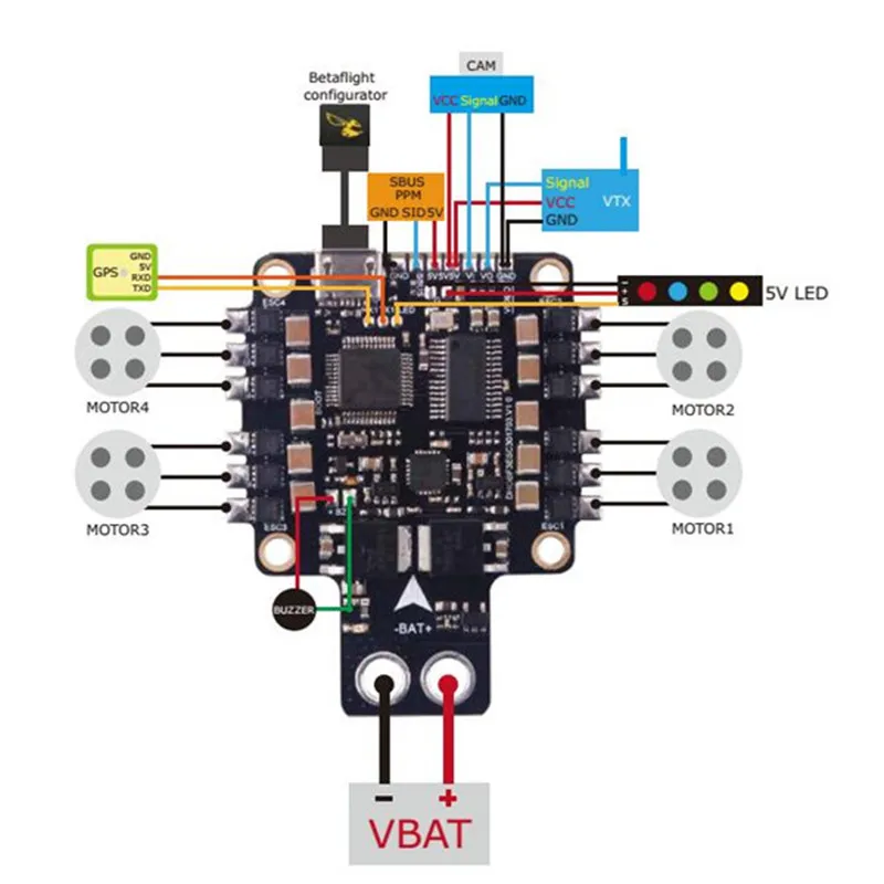 Racerstar StarF3S 30A BL/_S 4 In 1 ESC 5V BEC w// F3 Flight Controller AIO OSD