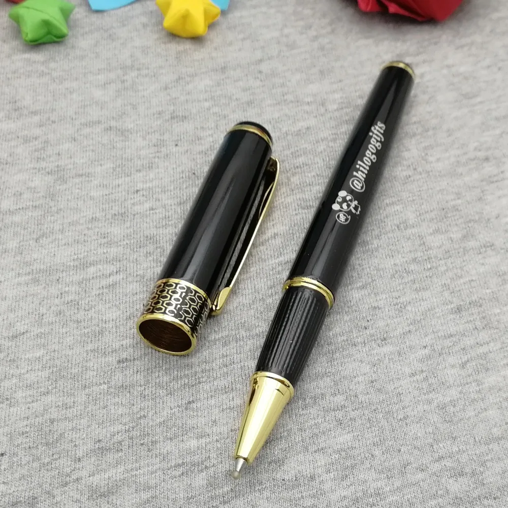 Gold tip metal rollerball pen custom free with your name or any words best personalized birthday gift for sales manager behave the biology of humans at our best and words